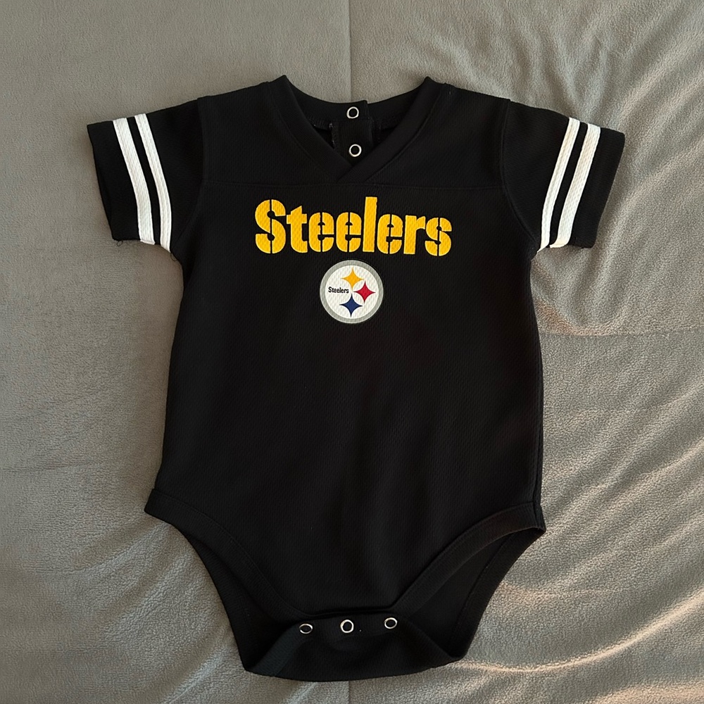 NFL Steelers Black and Gold onesie.